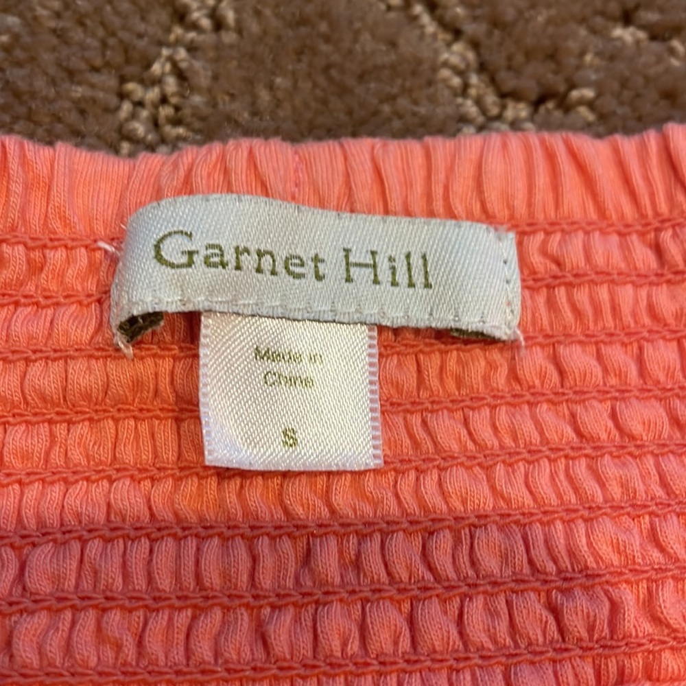 Garnet Hill peach jersey knit layered skirt, women’s size Small - Picture 3 of 6